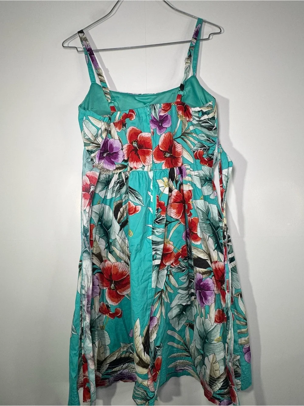 Roz & Ali Teal Strapless Floral Sundress size 6 women’s
